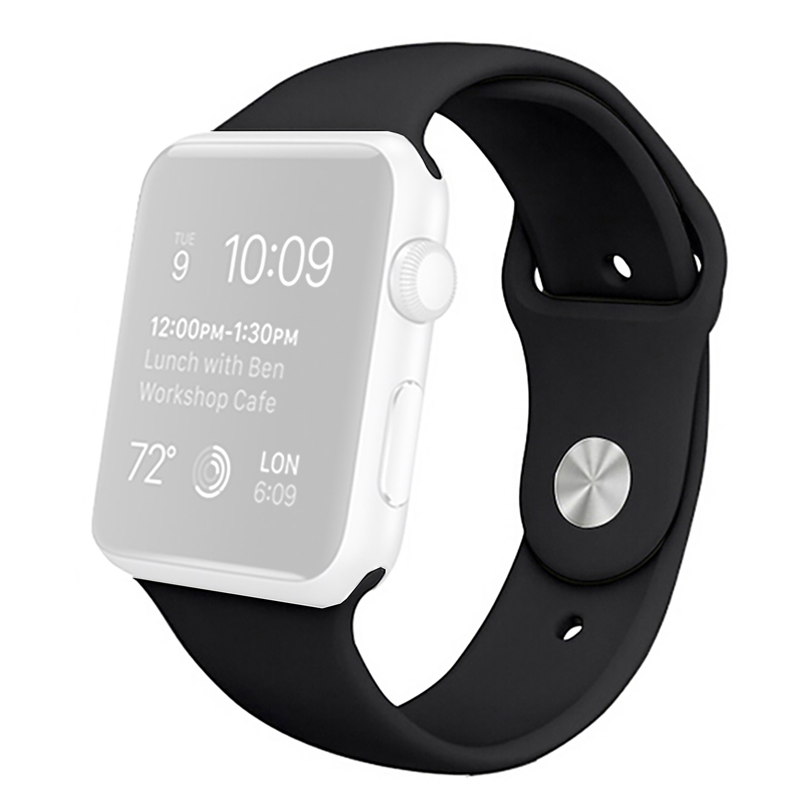 Curea Apple WatchBand silicon negru pin