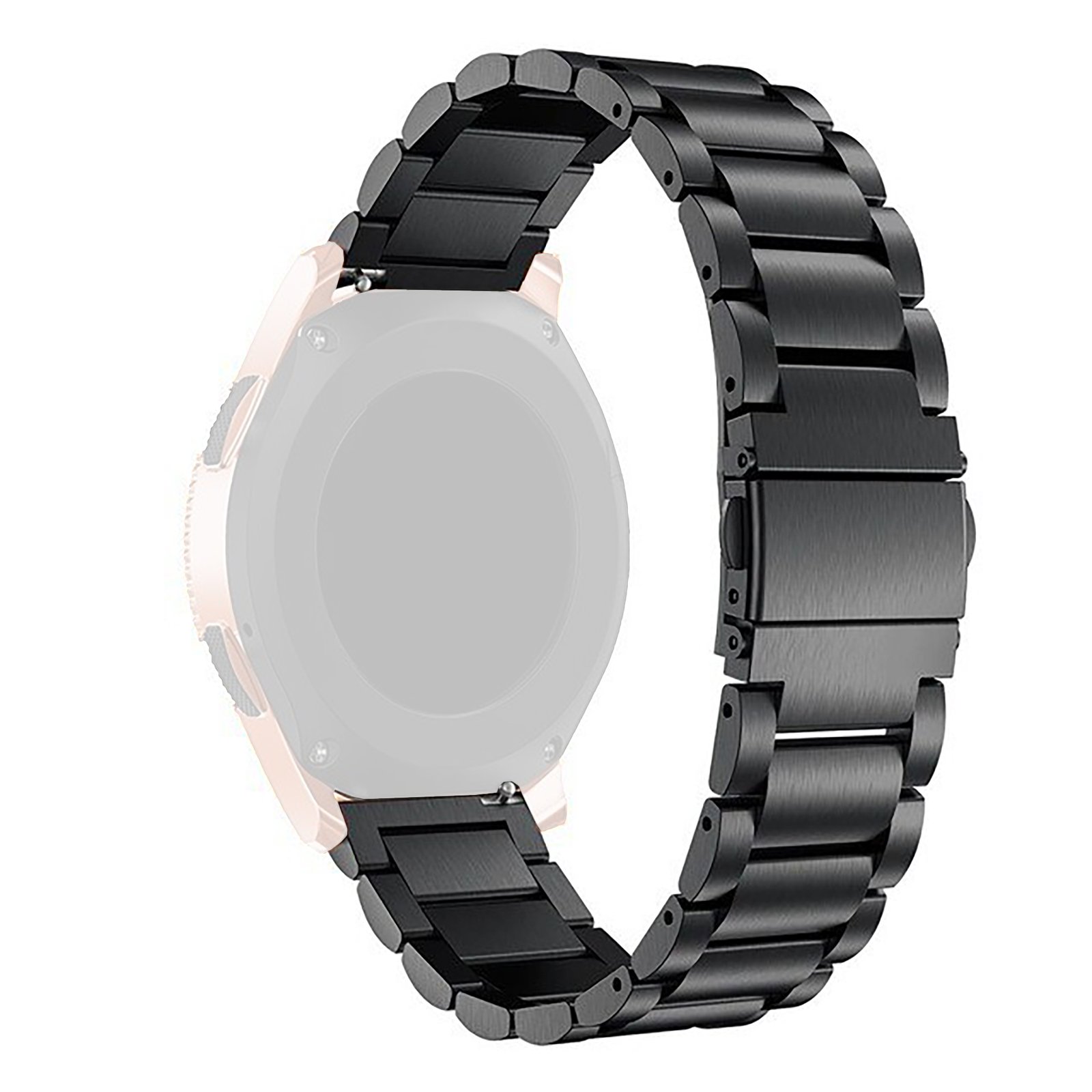 Curea metalica neagra WatchBand™ Classic Steel