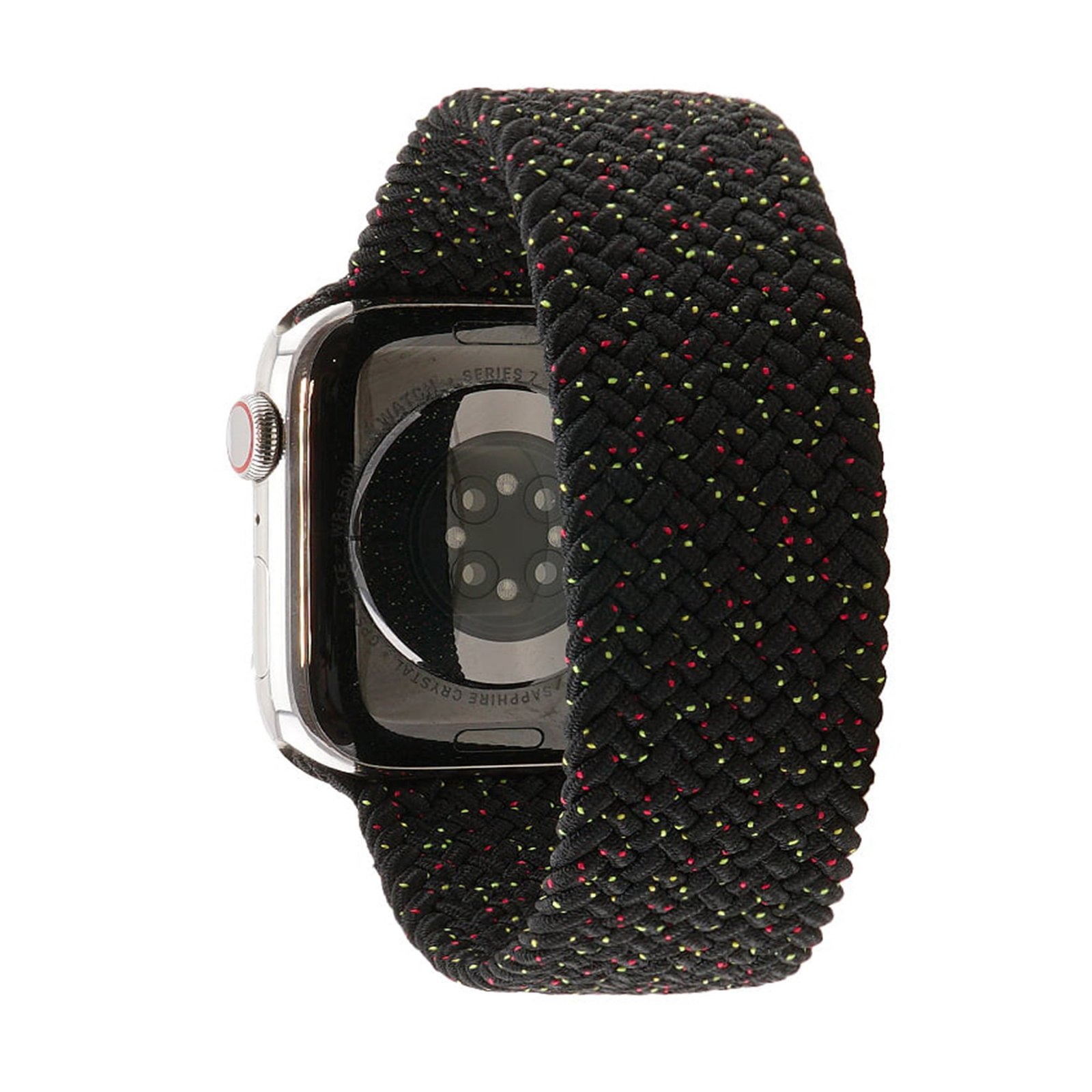 Curea din material textil WatchBand™ Braided Solo Loop, Compatibila cu Apple Watch 1/2/3/4/5/6/7/SE/Nike+ Black Unity