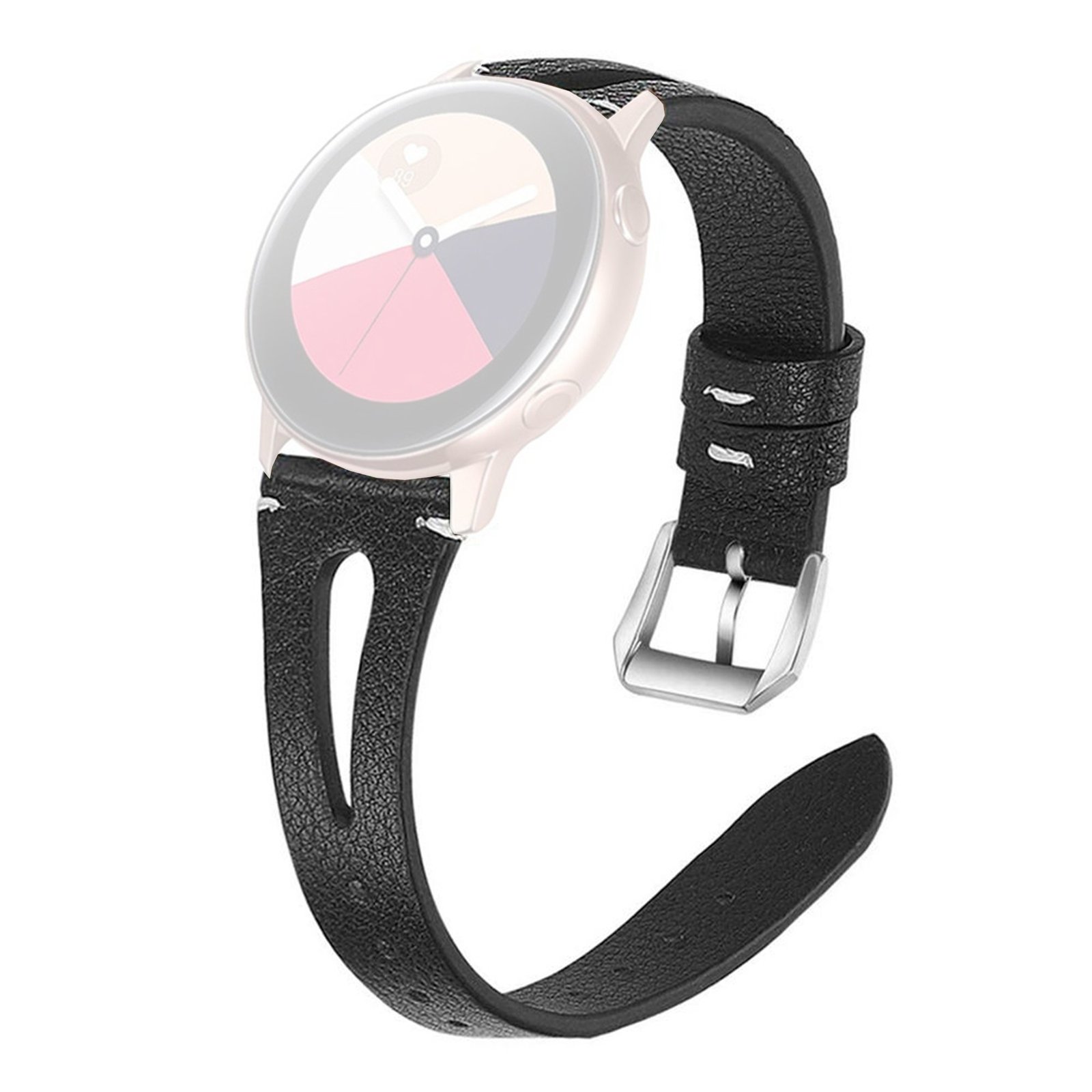 Curea din piele naturala WatchBand™ Raindrop, Compatibila cu smartwatch Samsung Galaxy Watch (42/46 mm), Huawei Watch GT/GT 2 (42/46 mm) si alte ceasuri cu latimea bratarii de 20/22 mm