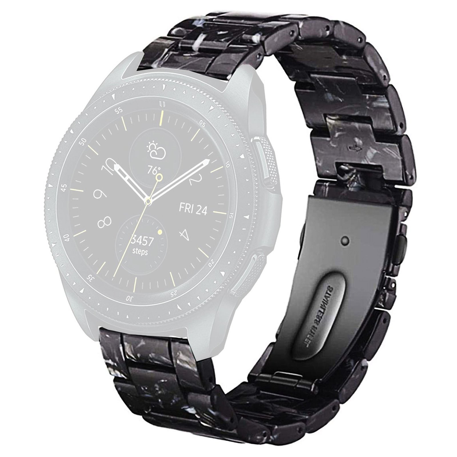 Curea din amber WatchBand™ Aston, Compatibila cu smartwatch Samsung Galaxy Watch (42/46 mm), Huawei Watch GT/GT 2 (42/46 mm) si alte ceasuri cu latimea bratarii de 20/22 mm (Copy)