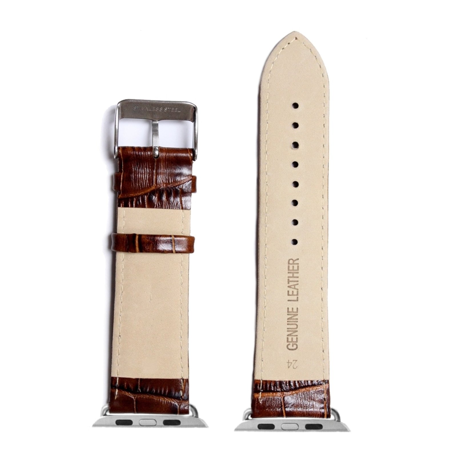 Curea din piele WatchBand™ Crocodile, Compatibila cu Apple Watch 1/2/3/4/5/6/7/SE/Nike+
