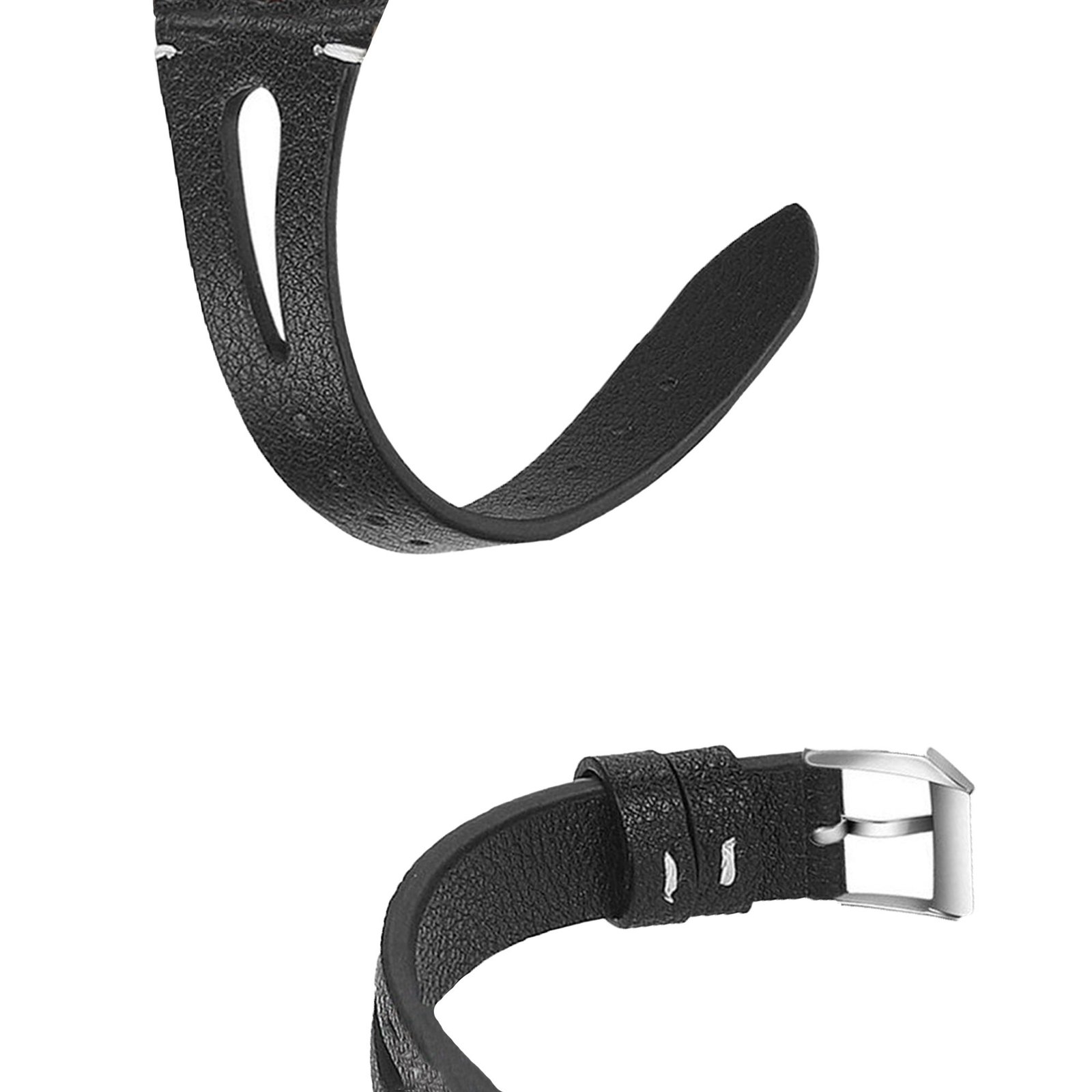 Curea din piele naturala WatchBand™ Raindrop, Compatibila cu smartwatch Samsung Galaxy Watch (42/46 mm), Huawei Watch GT/GT 2 (42/46 mm) si alte ceasuri cu latimea bratarii de 20/22 mm