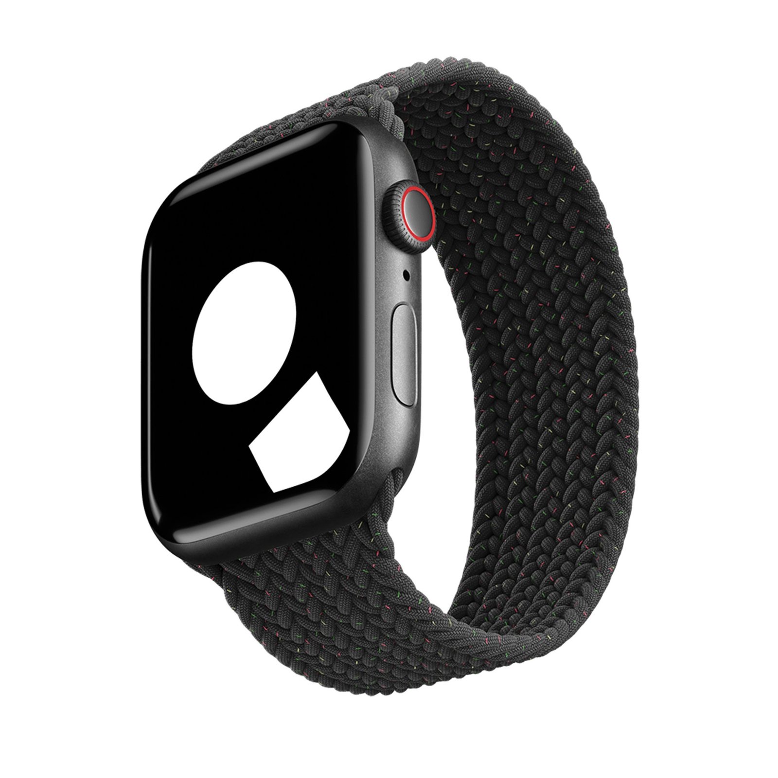 Curea din material textil WatchBand™ Braided Solo Loop, Compatibila cu Apple Watch 1/2/3/4/5/6/7/SE/Nike+ Black Unity