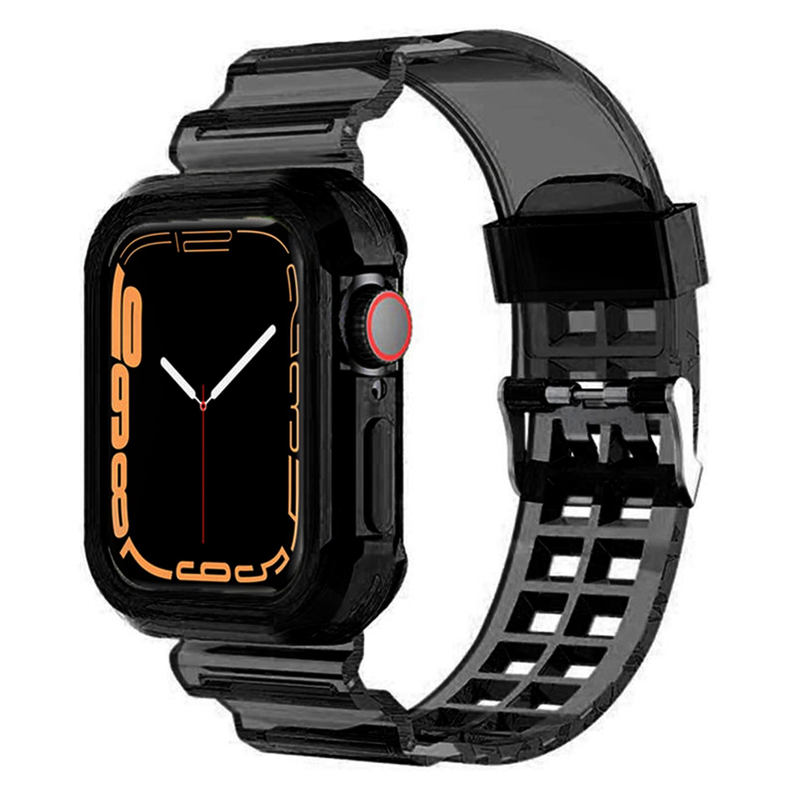 Curea din silicon WatchBand™ Trasparent, Compatibila cu Apple Watch 1/2/3/4/5/6/7/8/SE/Nike+/Ultra