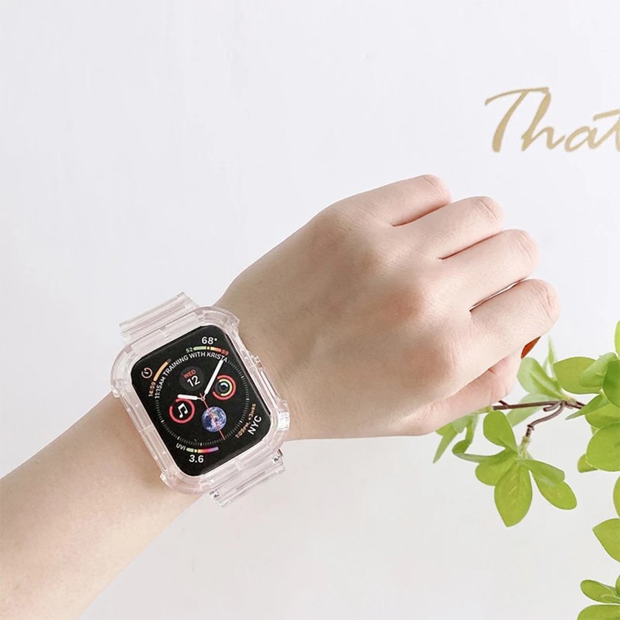 Curea din silicon WatchBand™ Trasparent, Compatibila cu Apple Watch 1/2/3/4/5/6/7/8/SE/Nike+/Ultra