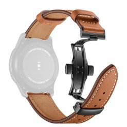 Curea din piele naturala WatchBand™ Elegant, Compatibila cu smartwatch Samsung Galaxy Watch (42/46 mm), Huawei Watch GT/GT 2 (42/46 mm) si oricare alt model cu latimea bratarii de 20/22 mm