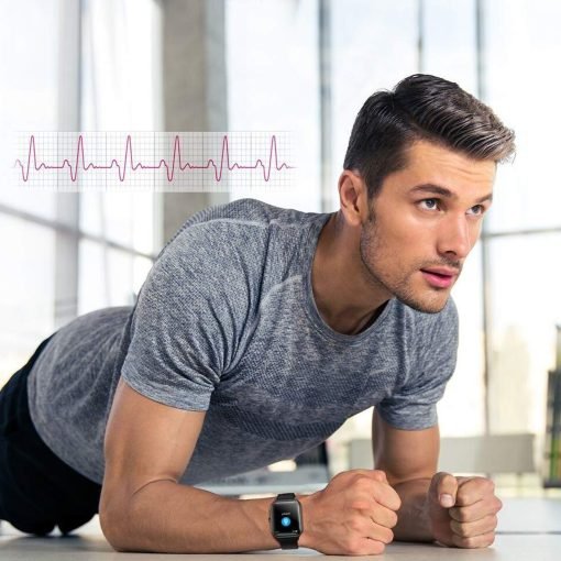 Smartwatch Masurare Puls, Tensiune Arteriala, Saturatie Oxigen, Rezistent la Apa, Notificari Apeluri si Mesaje, Control Camera si Muzica, Multiple Moduri de Sport